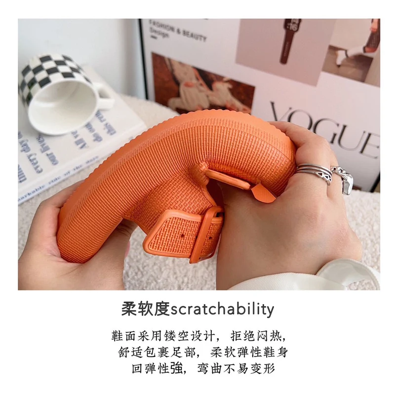 2026 New Thick-Soled Slippers, Wear-Resistant Double Buckle Eva Sandals, Couple's Summer Women's Outdoor and Indoor Slippers with a Soft Cushioning Feel