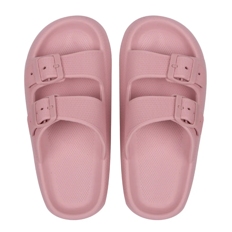 2026 New Thick-Soled Slippers, Wear-Resistant Double Buckle Eva Sandals, Couple's Summer Women's Outdoor and Indoor Slippers with a Soft Cushioning Feel
