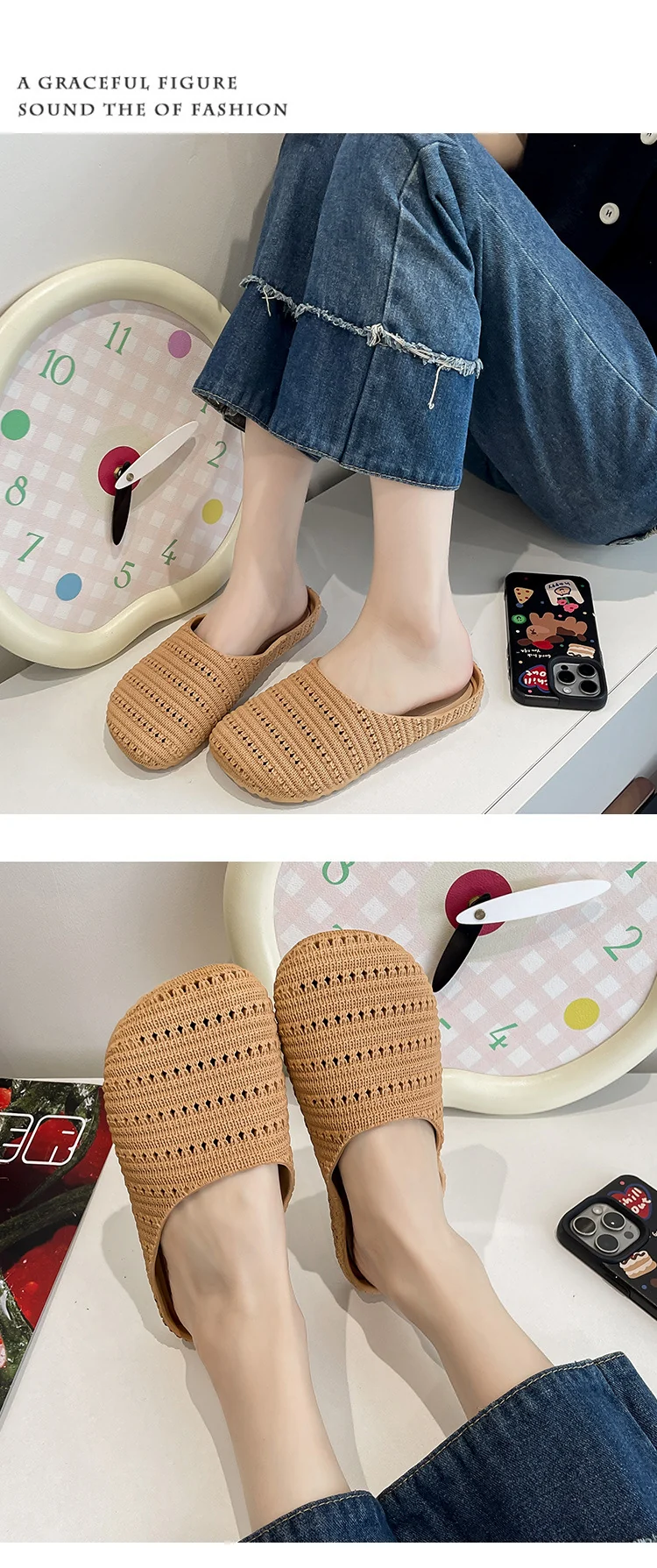 New Foreign Trade French Niche Hollow Toe Half Slippers for Women Summer Cross-Border Wear Roman Style Soft-Soled Mule Shoes