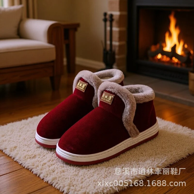 All-Inclusive Handmade Cotton Slippers for Women, Autumn and Winter Home Indoor Warm Dad Old Cotton Shoes Wholesale for Middle-Aged and Elderly Men