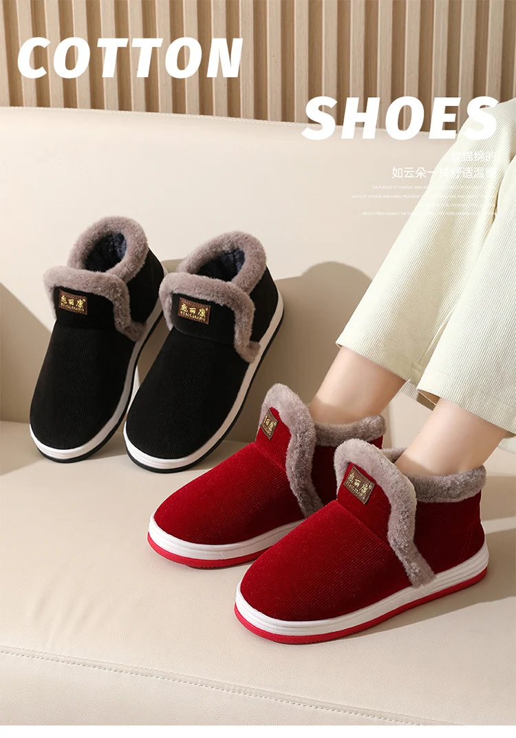 All-Inclusive Handmade Cotton Slippers for Women, Autumn and Winter Home Indoor Warm Dad Old Cotton Shoes Wholesale for Middle-Aged and Elderly Men