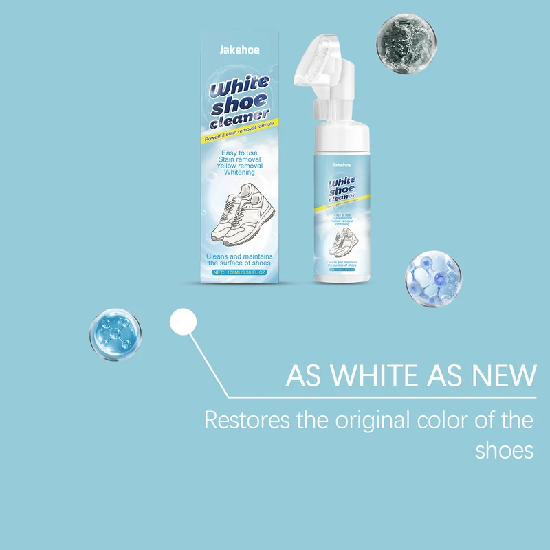 Jakehoe White Shoe Mousse Care Agent - Care for Yellowing Marks on White Shoes, Protects Color and Does Not Damage the Shoe Surface