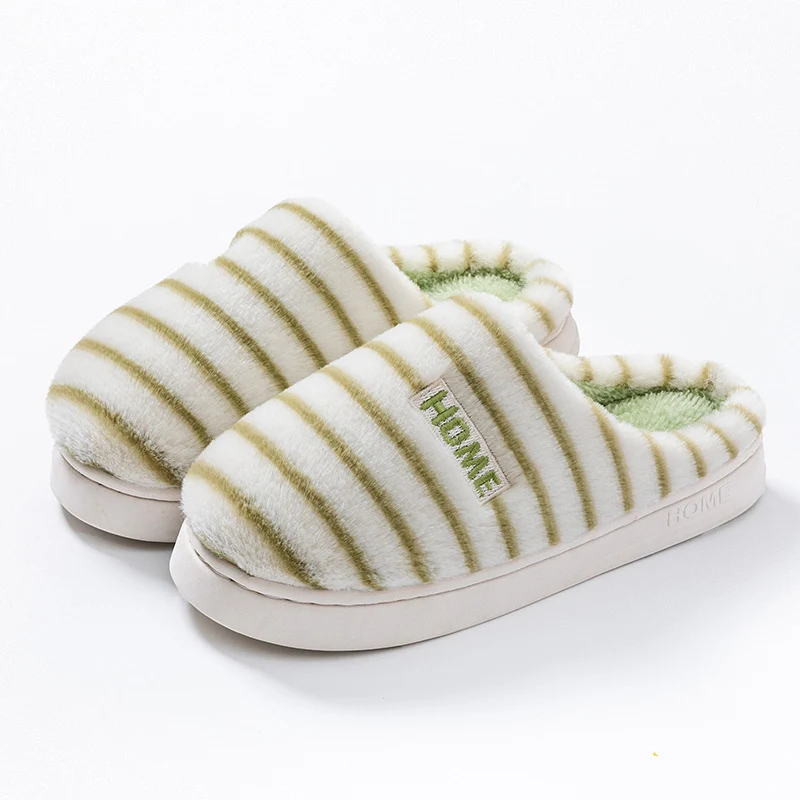 Cotton Slippers for Women in Autumn and Winter Indoor Home Non-Slip Thick-Soled Couple Style Plush Warm and Comfortable Home Cotton Slippers for Men