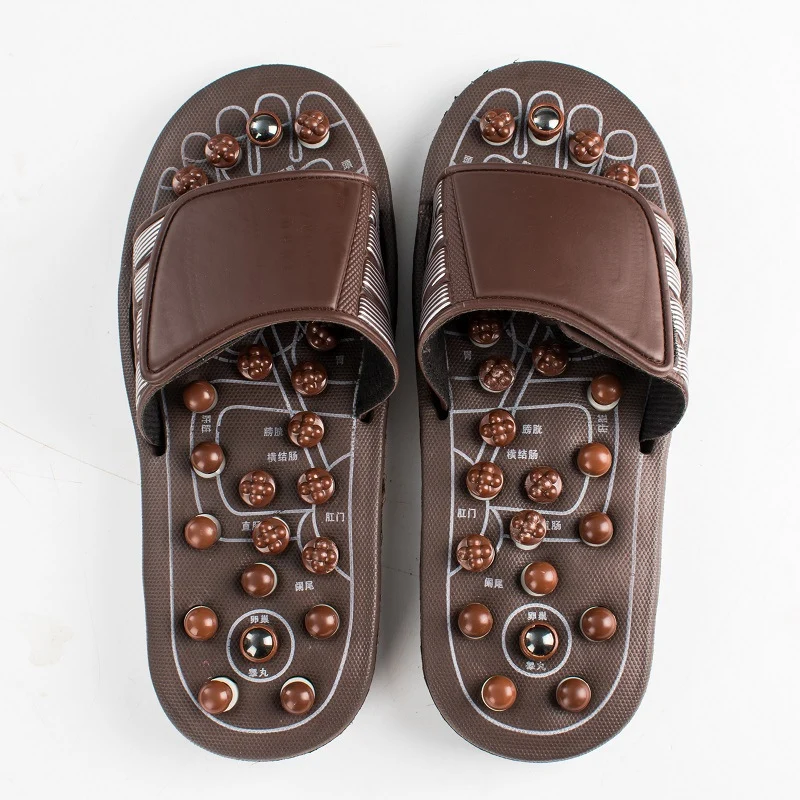 Rotating Acupuncture Foot Massage Slippers for Men, Home Use Foot Acupoint Massage, Acupressure Health Care Non-Slip Slippers