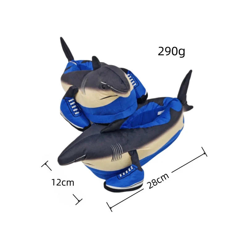Funny Ai Shanhaijing Doll Shark Wooden Stick Man Doll Creative Cross-Border Spoof Plush Slippers