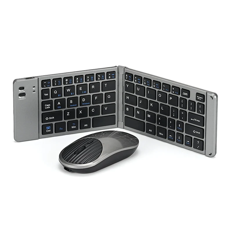 Wireless keyboard and mouse suit Bluetooth folding keyboard for mobile phone tablet laptop desktop computer built-in charging