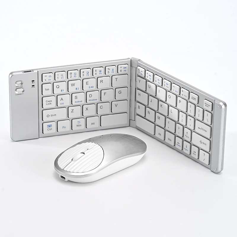 Wireless keyboard and mouse suit Bluetooth folding keyboard for mobile phone tablet laptop desktop computer built-in charging
