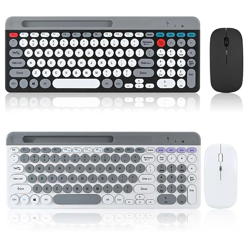 Charging 2.4G Bluetooth Three-mode Card Slot Keyboard Mouse suit Tablet Notebook Desktop Computer General