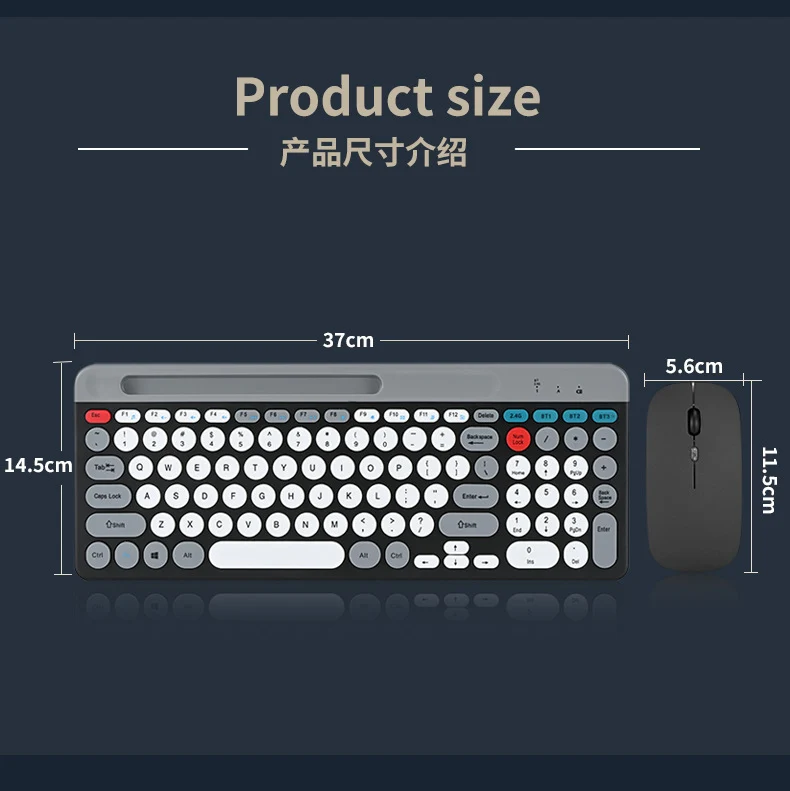 Charging 2.4G Bluetooth Three-mode Card Slot Keyboard Mouse suit Tablet Notebook Desktop Computer General