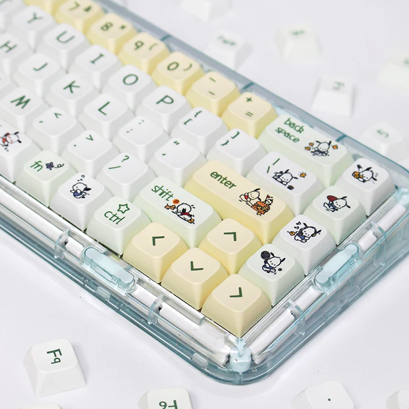 XDA Height Pacha Dog Theme Pattern Yellow Green Keycap Thermal Sublimation Mechanical Keyboard Cap Small Full Set PBT Keycap