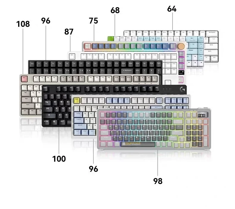 Polar Daylight Side Engraved Transparent Keycap PBT Micro Sand Surface 133 Key Dip Dye Six Color Gradient Personality Adaptable Mechanical Keyboard
