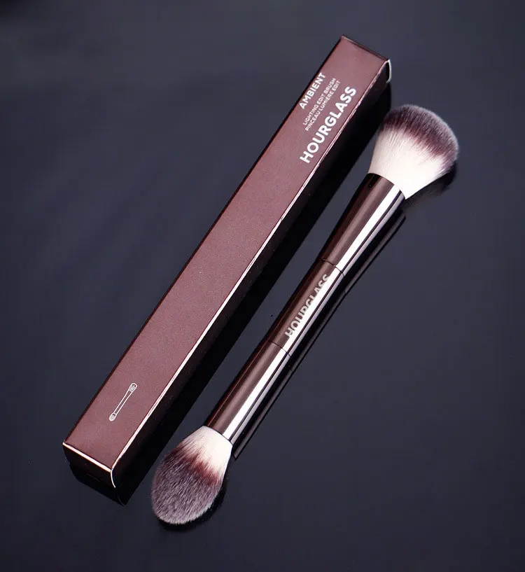Makeup brush, powder brush, blush brush, loose powder brush, exquisite professional metal handle, double-head design, with box