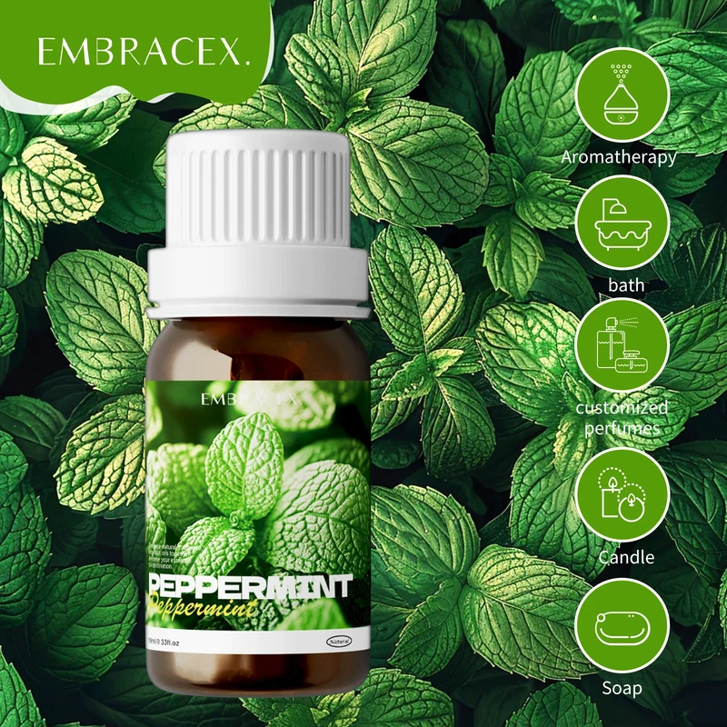 2PC/1PC 10ml Peppermint Essential Oil Roller Essential Oils Cooling Sensation for Workouts, Study Sessions & Morning Routines