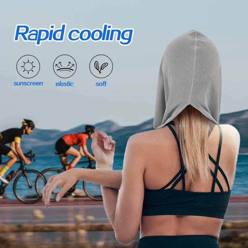 Cooling Hoodie Towel- Hood Towel, Evaporative Cool Technology, Cools Instantly When Wet, , Great for Sports, Fitness, Gym