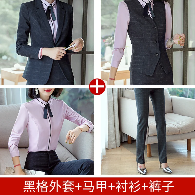 Professional Suit for Women 2024 New Plaid Formal Suit for Women, Small Suit, Fashionable Elegant, Business Elegant Suit for Women