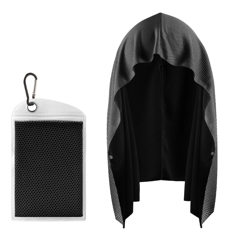 Cooling Hoodie Towel- Hood Towel, Evaporative Cool Technology, Cools Instantly When Wet, , Great for Sports, Fitness, Gym