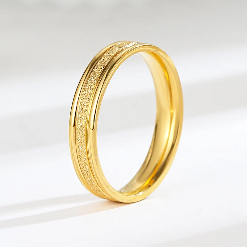 European and American Hot Titanium Steel Full Diamond Zircon Ring 18k Rose Gold Index Finger Couple Ring Ins Simple Trendy Jewelry for Women