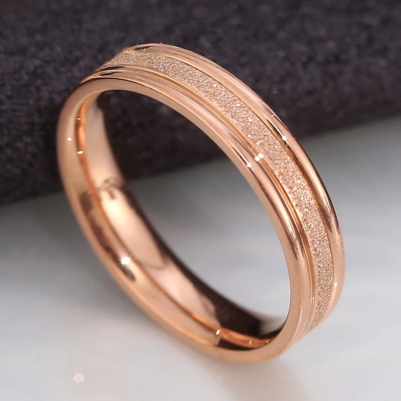 European and American Hot Titanium Steel Full Diamond Zircon Ring 18k Rose Gold Index Finger Couple Ring Ins Simple Trendy Jewelry for Women