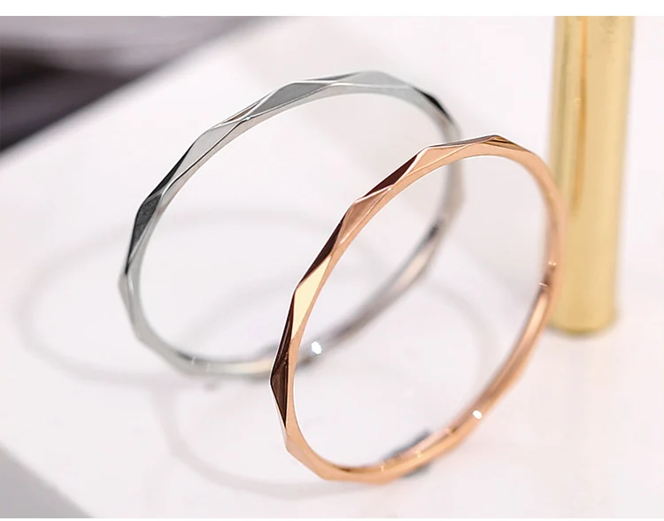 Wish Elegant Korean Style Simple Titanium Steel Ring Women's Diamond Stainless Steel Ring Couple's Fashion Internet Celebrity Ring