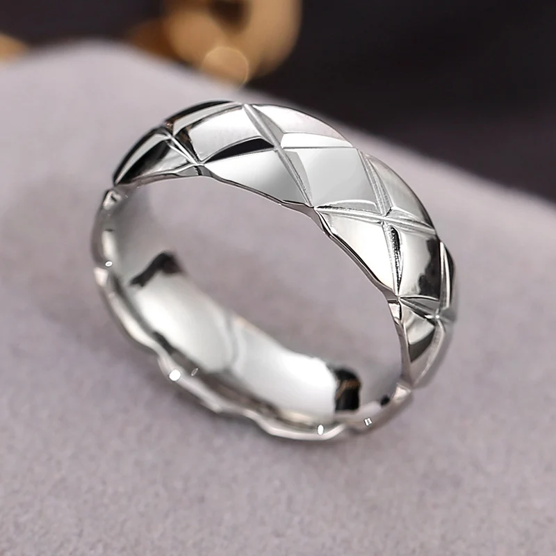 Wish Elegant Korean Style Simple Titanium Steel Ring Women's Diamond Stainless Steel Ring Couple's Fashion Internet Celebrity Ring