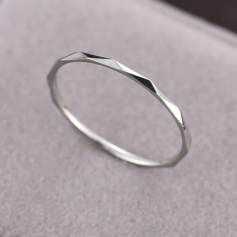 Wish Elegant Korean Style Simple Titanium Steel Ring Women's Diamond Stainless Steel Ring Couple's Fashion Internet Celebrity Ring