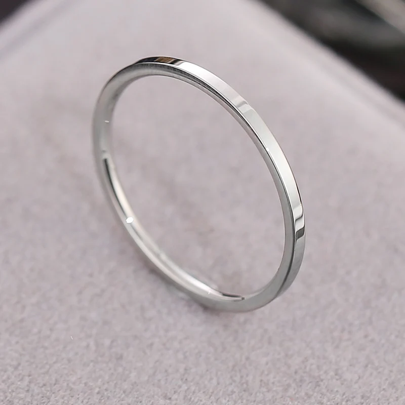 Wish Elegant Korean Style Simple Titanium Steel Ring Women's Diamond Stainless Steel Ring Couple's Fashion Internet Celebrity Ring