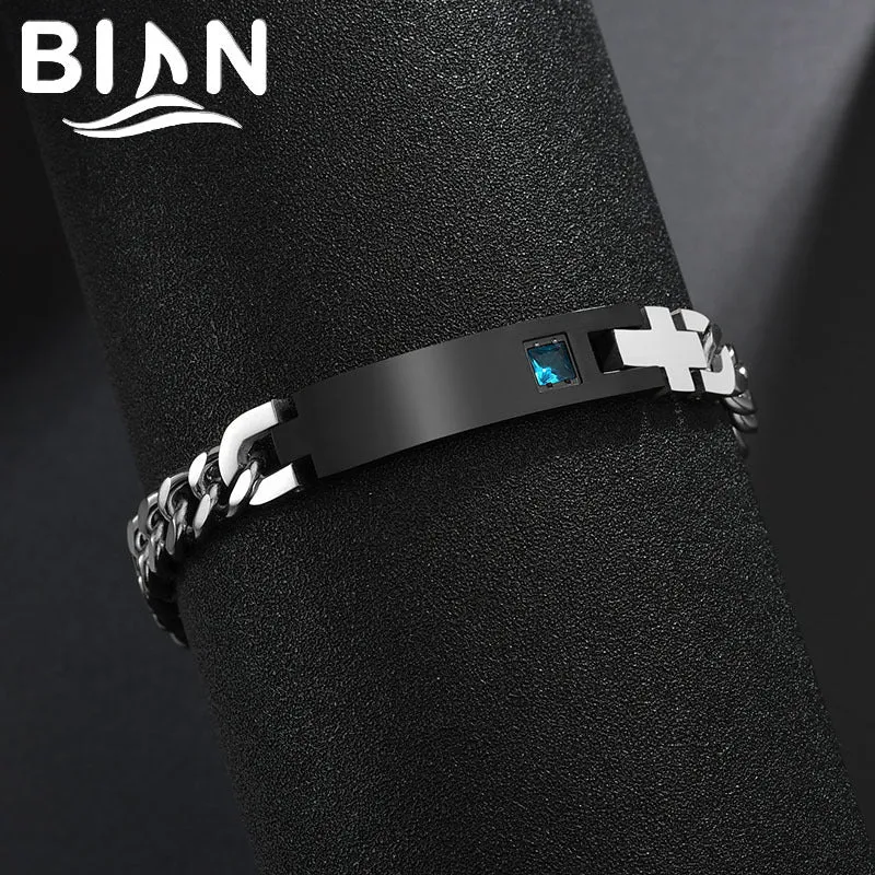 Factory spot stainless steel couple bracelet personality diy lettering name curved card diamond bracelet Valentine's Day gift