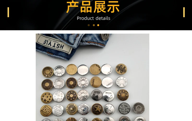 Wholesale In-Stock Waist-Cinching Button-Free Detachable Jeans Buttons, Eco-Friendly Buttons, Screw Metal I-Shaped Buckles