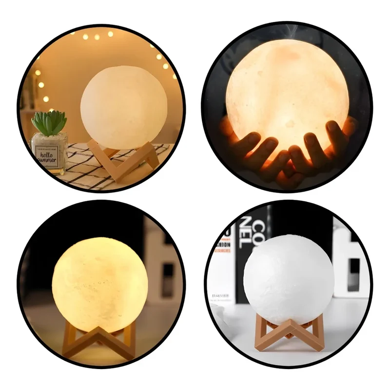 Moon Lamp LED Night Light Battery Powered With Stand Starry Lamp For Bedroom Decor Night Lights Kids Gift Moon Lamp