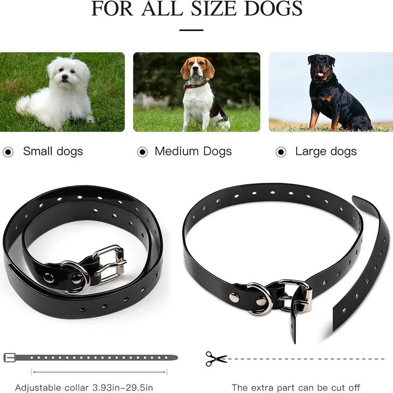 Electric Dog Training Collar Detachable Bark Rechargeable Anti Barking Shock Vibration Collar for All Dogs Pet with Clicker