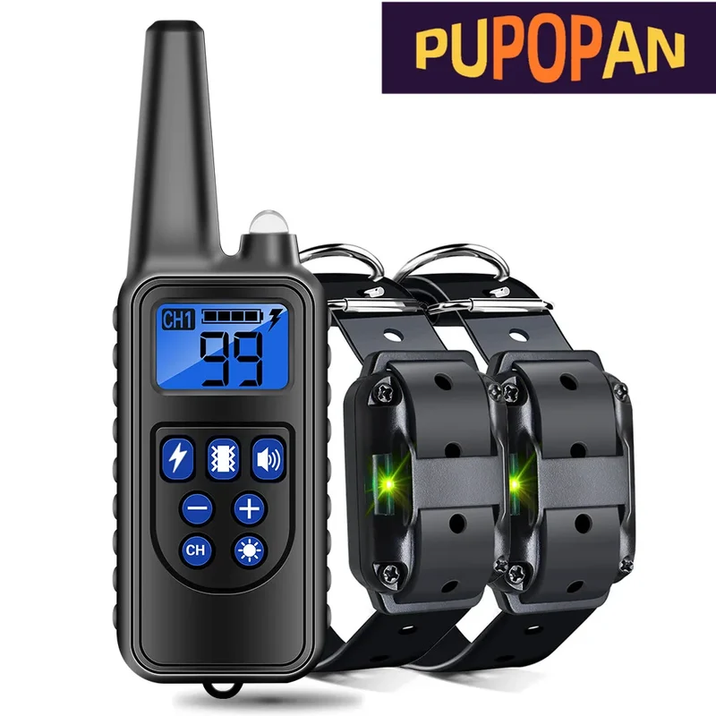 Electric Dog Training Collar Detachable Bark Rechargeable Anti Barking Shock Vibration Collar for All Dogs Pet with Clicker