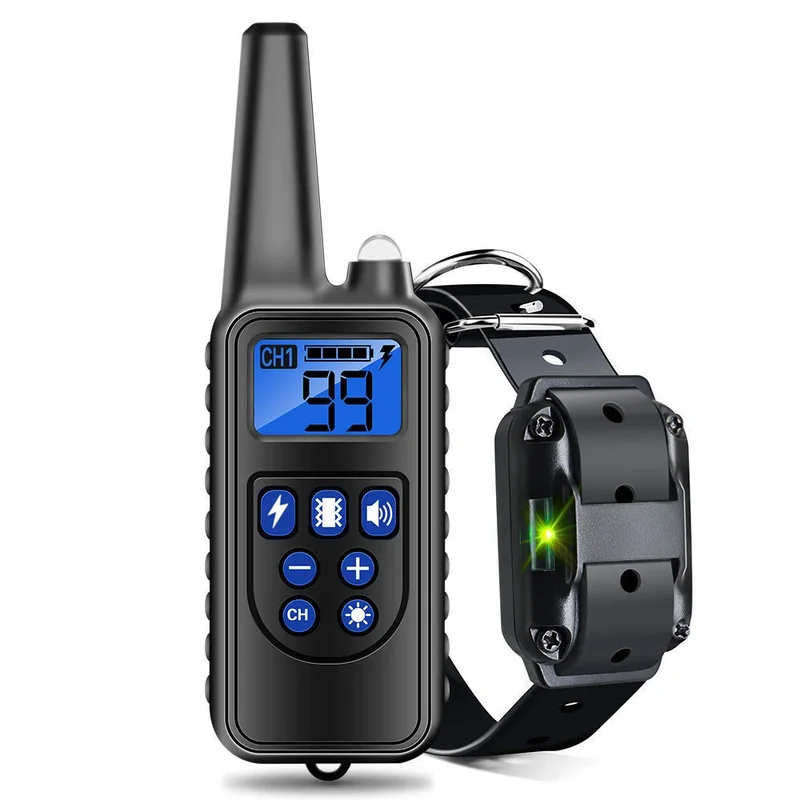 Electric Dog Training Collar Detachable Bark Rechargeable Anti Barking Shock Vibration Collar for All Dogs Pet with Clicker