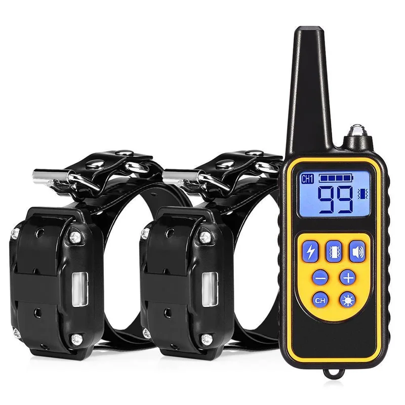 Electric Dog Training Collar Detachable Bark Rechargeable Anti Barking Shock Vibration Collar for All Dogs Pet with Clicker
