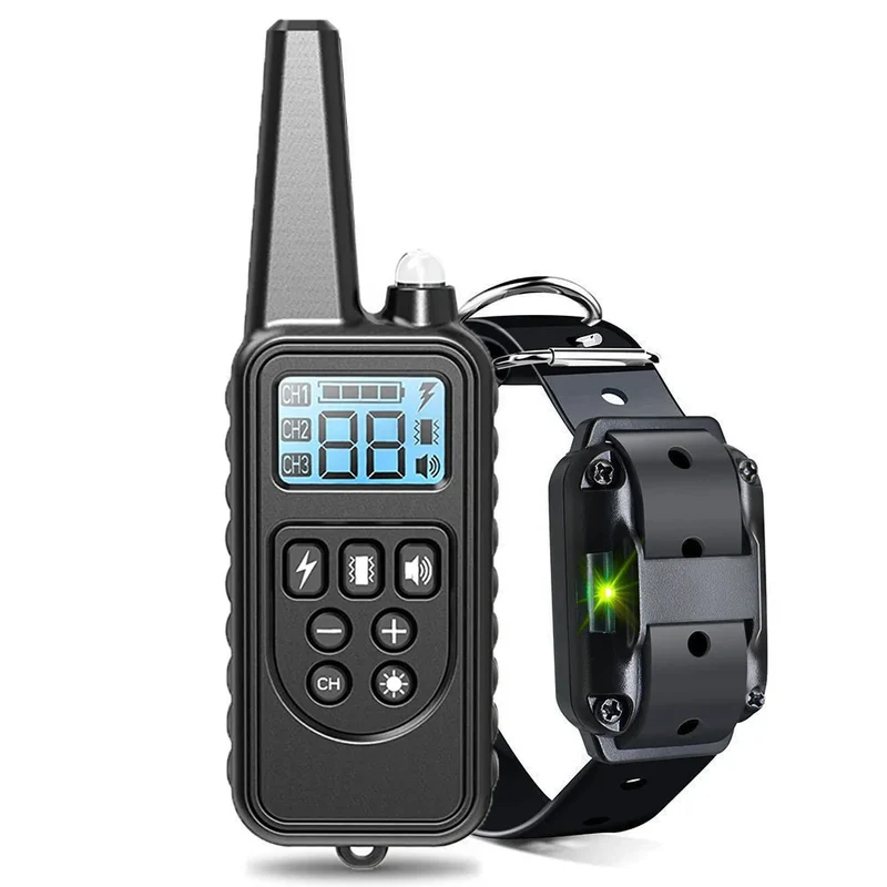 Electric Dog Training Collar Detachable Bark Rechargeable Anti Barking Shock Vibration Collar for All Dogs Pet with Clicker