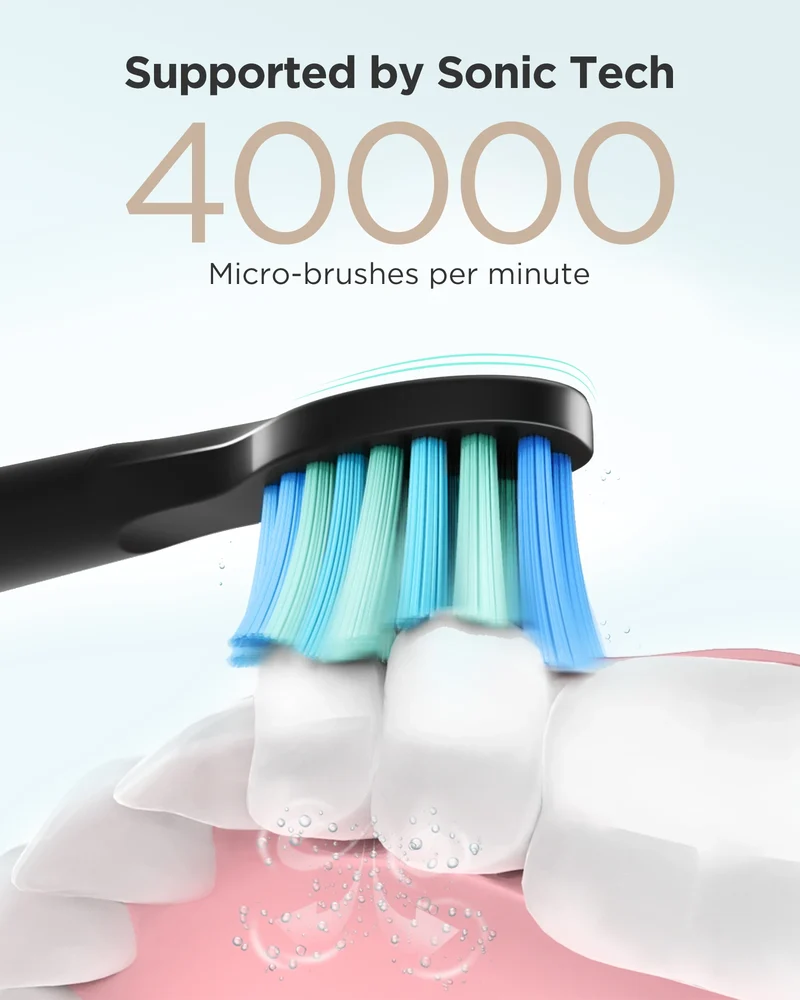 Fairywill Sonic Electric Toothbrush FW-D7 set USB Charge Toothbrushes case for Adult with tooth brush Heads 5 Mode Smart Time