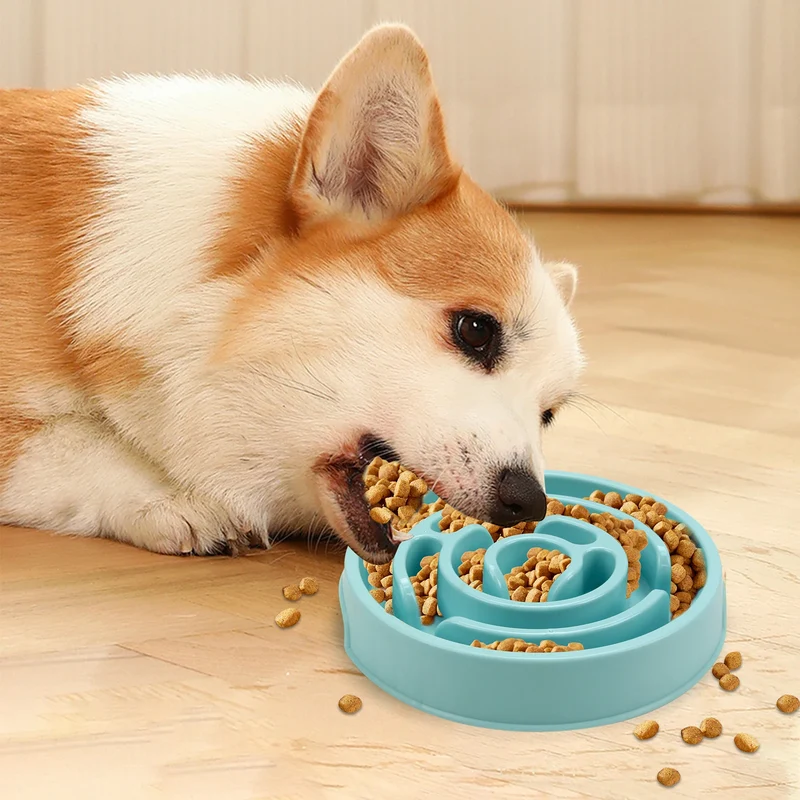 Pet Dog Slow Feeder Bowl Fun Non Slip Anti-Gulping Slower Food Feeding Dishes Eco Dog Bowl for Large Medium Small Dogs Puppy