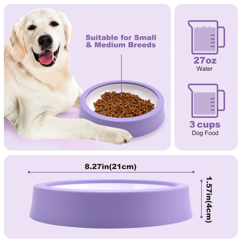 Pet Dog Slow Feeder Bowl Fun Non Slip Anti-Gulping Slower Food Feeding Dishes Eco Dog Bowl for Large Medium Small Dogs Puppy