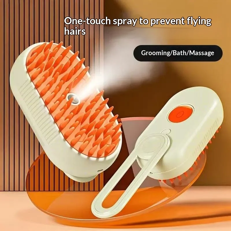 Steam Brush Cat Brush Cats Vaporizer Pet Hair Brush Remover Pets Cleaning Steamy Spray Massage Comb 3in1 Grooming Supplies