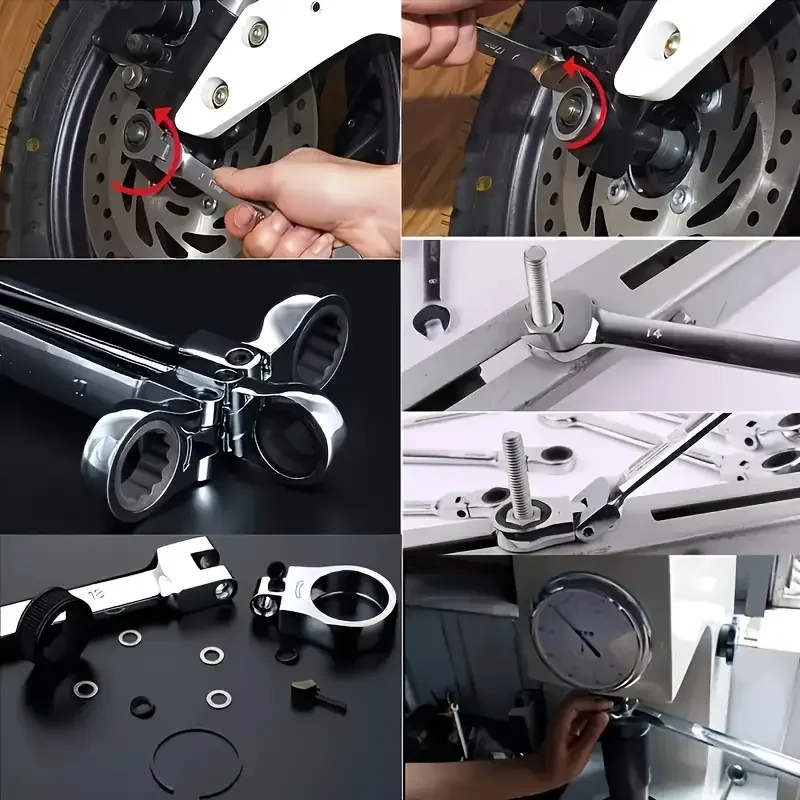 72-Tooth 8-19mm Ratchet Wrench Set Metric, Multi-Function for Garage Home DIY Repair Maintenance Ideal Party Gift