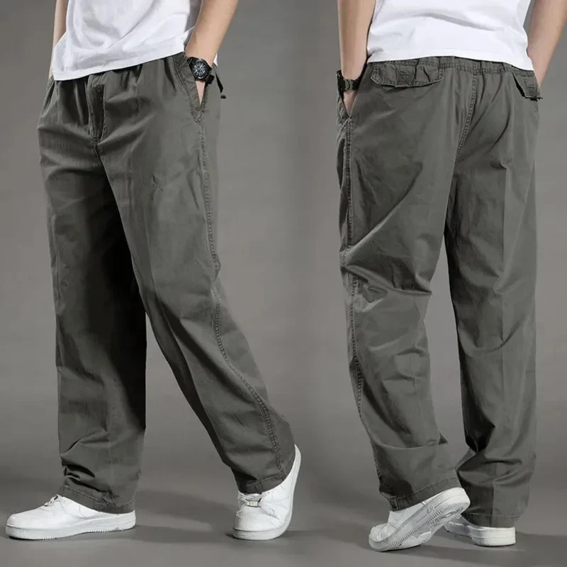 2026 Men's Cargo Pants Summer Spring Cotton Work Wear New In Large Size 6XL Casual Climbing Joggers Sweatpants Hombre