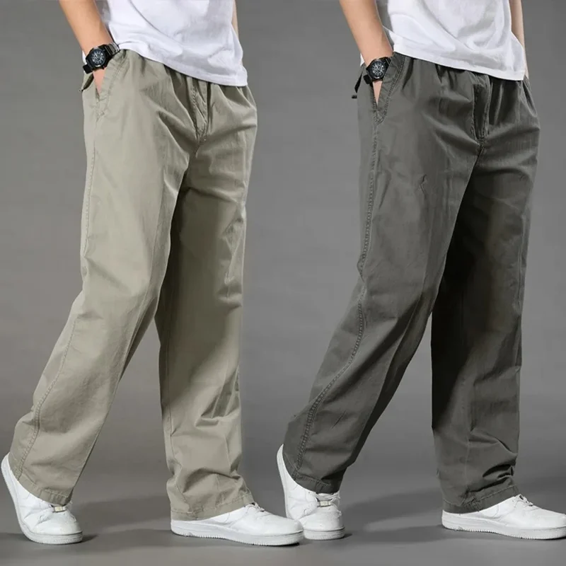2026 Men's Cargo Pants Summer Spring Cotton Work Wear New In Large Size 6XL Casual Climbing Joggers Sweatpants Hombre