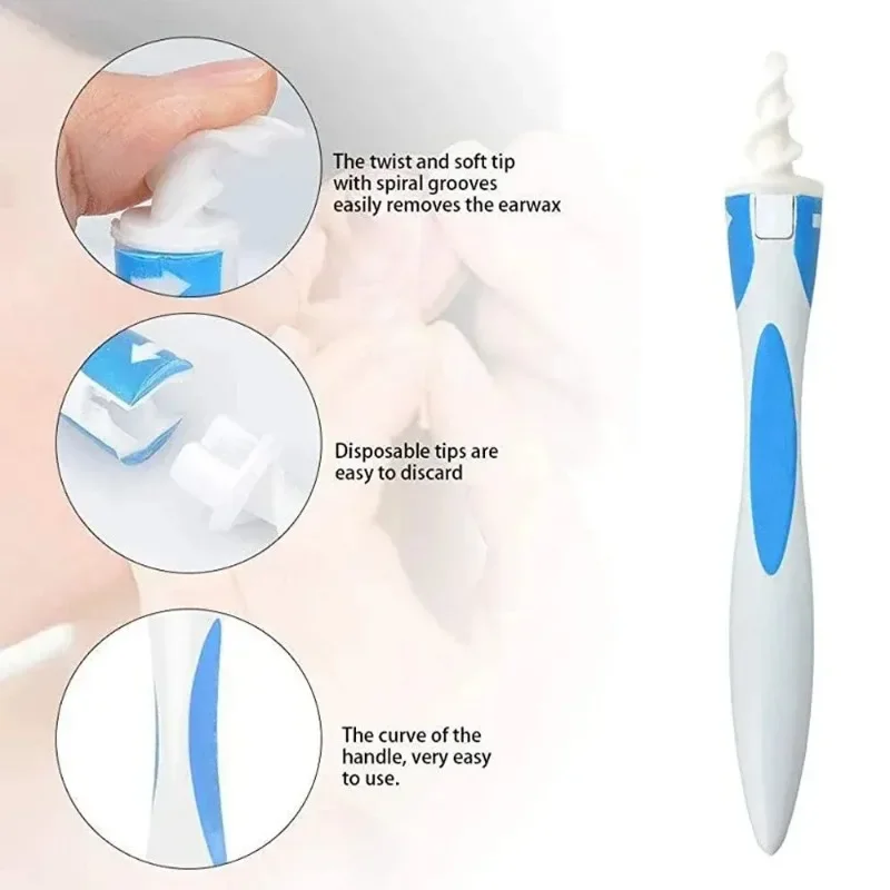 Ear Wax Remover Tool Ear Cleaner with Soft Silicone 16 Replacement Tips Simply To Grab Extract Earwax