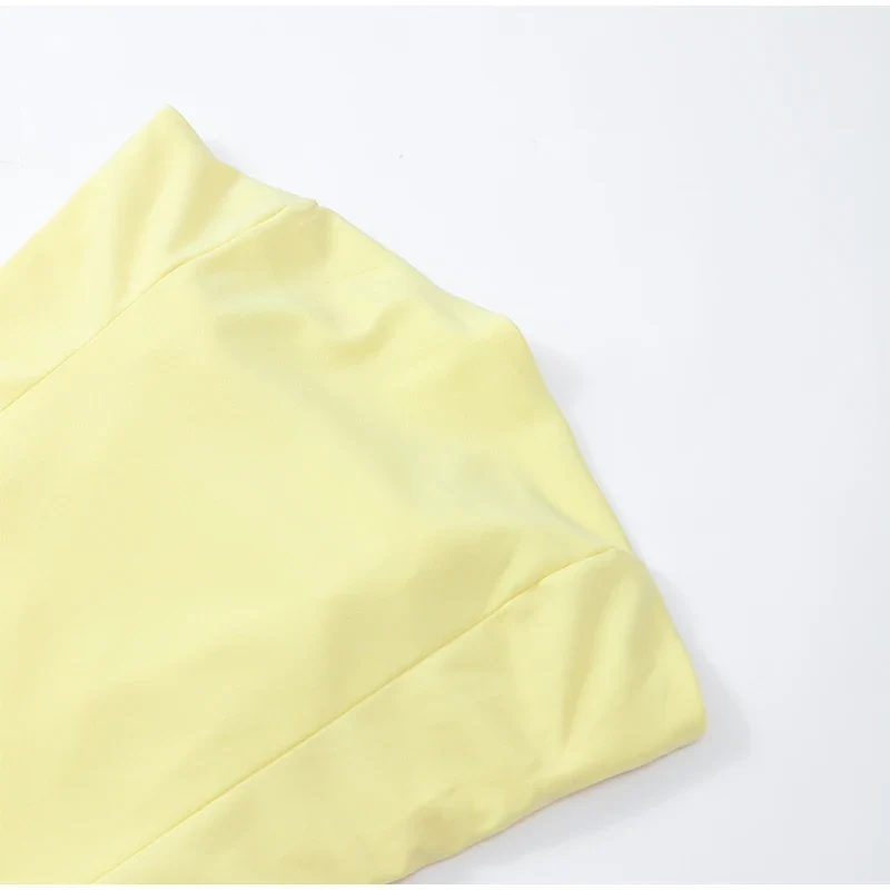 Butter Yellow Mesh Splicing Long Dress Elegant Strapless Split Backless Pleated Gowns For Women 2026 Lady Evening Party Gowns