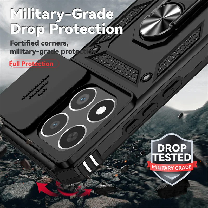 Armor Funda for Xiaomi 15T Pro 5G Case Car Magnetic Holder Ring Phone Case for Xiaomi 15 T Mi15tpro Xiaomi15T Lens Protect Cover