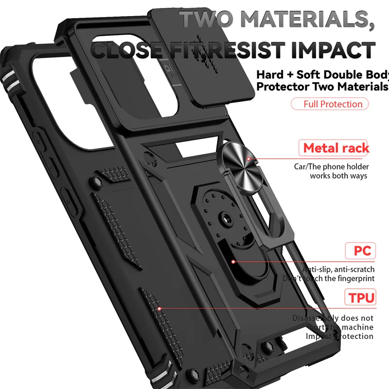 Armor Funda for Xiaomi 15T Pro 5G Case Car Magnetic Holder Ring Phone Case for Xiaomi 15 T Mi15tpro Xiaomi15T Lens Protect Cover