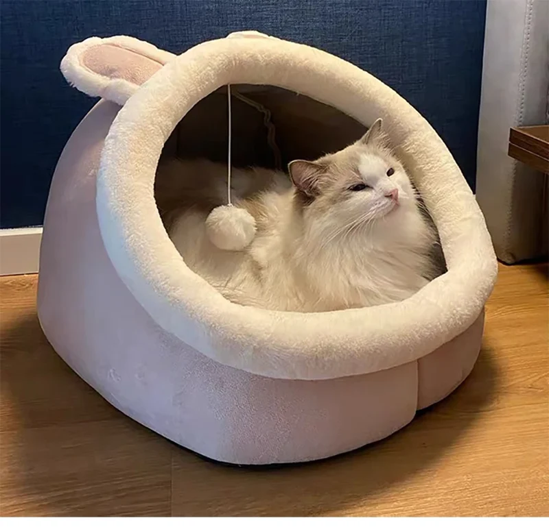 Deep Sleep Cat Bed Cartoon Pet Bed Foldable Removable Washable Pet Sleeping Bed for Small Dog Mat Bag Cave Cats Bed