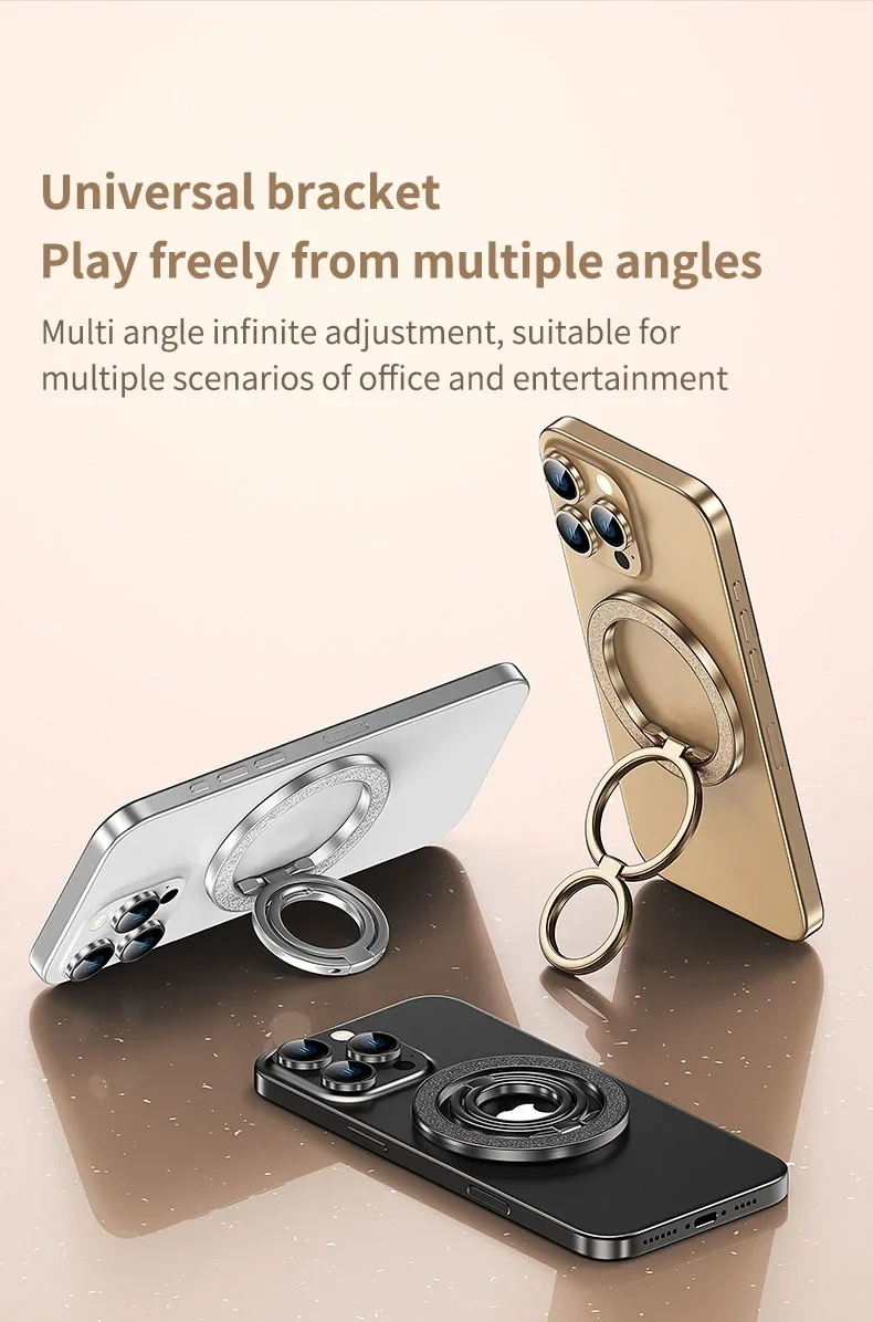 Mobile Phone Strong Magnetic Holder for Magsafe Double-sided Magnet Stand Portable Folding Ring Bracket for Xiaomi iPhone 14 15