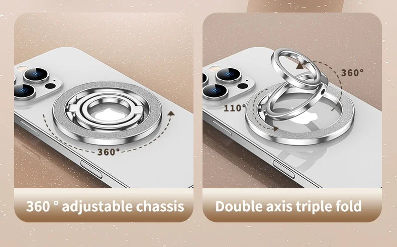 Mobile Phone Strong Magnetic Holder for Magsafe Double-sided Magnet Stand Portable Folding Ring Bracket for Xiaomi iPhone 14 15