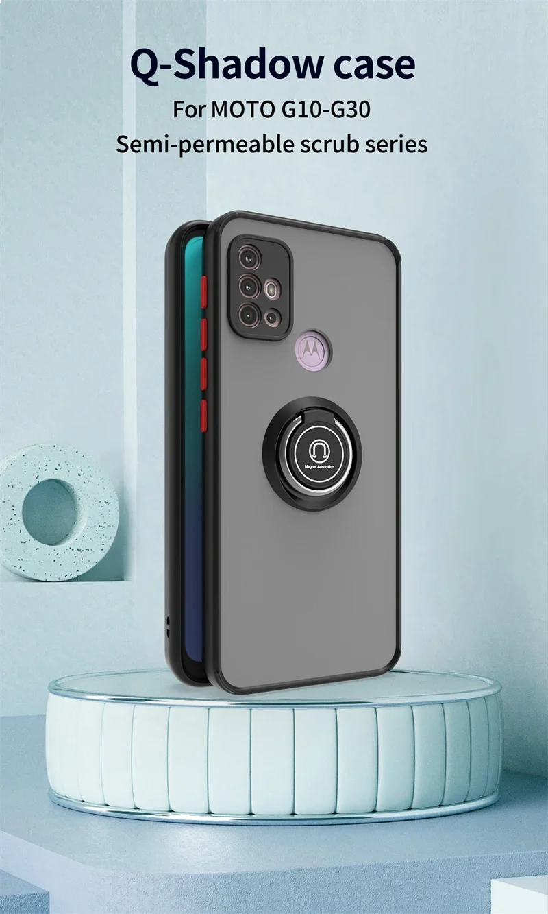 Funda For Motorola G10 G20 G30 Case Shockproof Armor Magnetic Holder Ring Case For Moto G31 G41 G51 G71 Hard PC Matte Back Cover