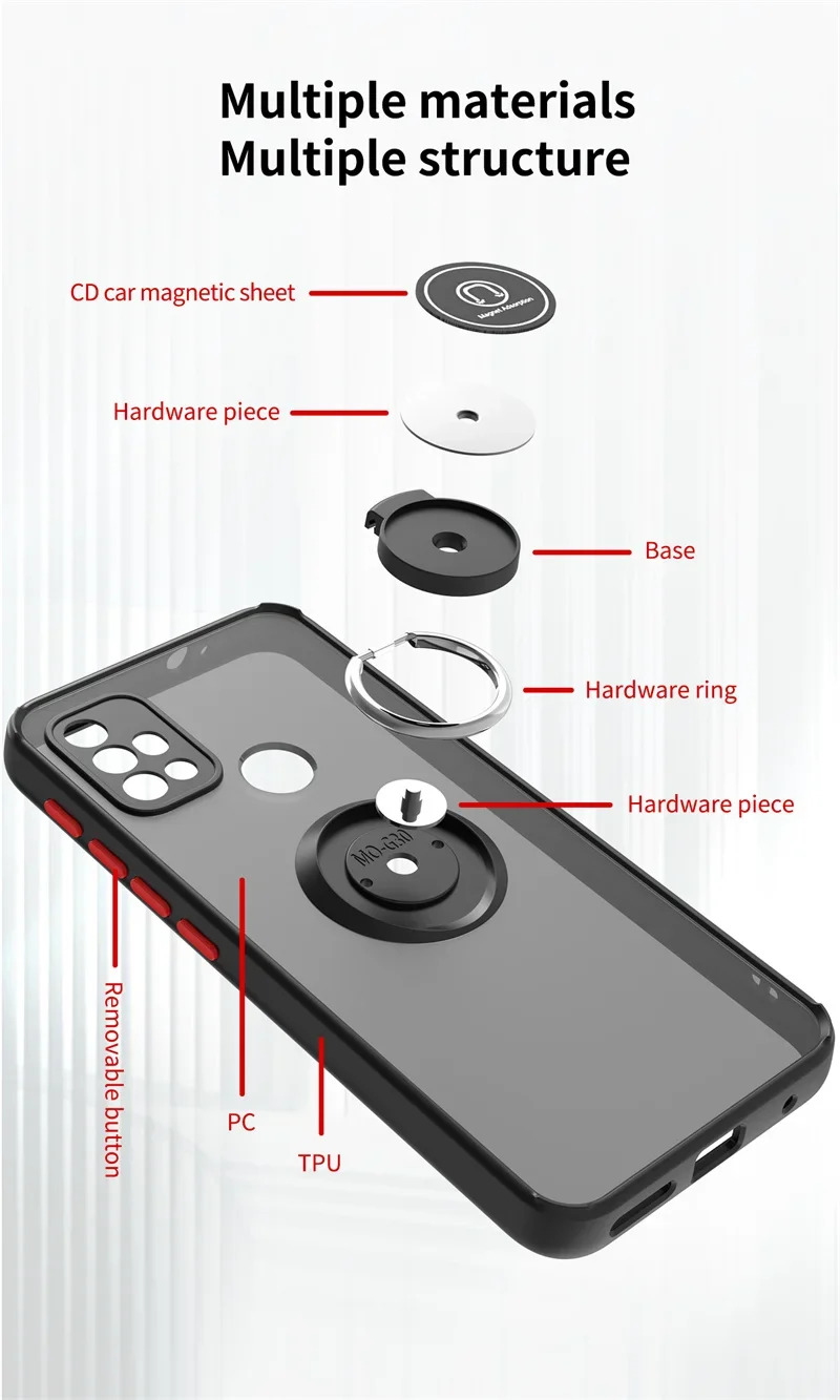 Funda For Motorola G10 G20 G30 Case Shockproof Armor Magnetic Holder Ring Case For Moto G31 G41 G51 G71 Hard PC Matte Back Cover